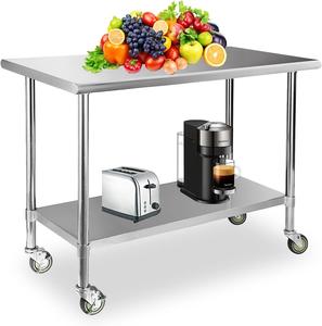 Table de travail moderne de luxe en acier inoxydable durable avec taille personnalisable pour hôtels, restaurants, bacs à fruits de mer et tables de travail - Product Image 5
