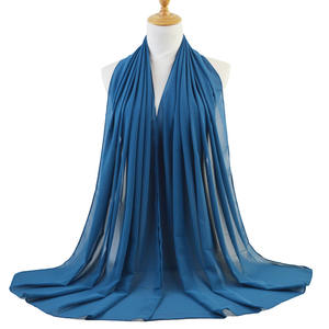 Listo para enviar Precio de fábrica Hot 22 Color Wear Mujeres Musulmanas Color sólido Bufanda para la cabeza Chifón Hijabs Musulmán Bufanda para mujeres - Product Image 3