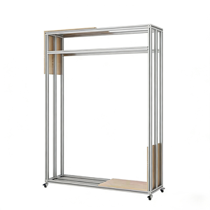 Espositore per Negozio di Abbigliamento in Lega di Alluminio, Appendiabiti Argento, Scaffale Laterale per Abbigliamento <span class=keywords><strong>Uomo</strong></span> e Donna - Product Image 5