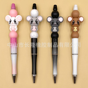 <b>Cute</b> Cartoon Mouse Silicone Beads For <b>Bracelet</b> Making 3D Animal Shape Loose Beads Spot Goods Single Pack - Product Image 3