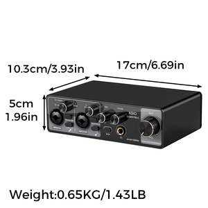 Biner MQ22 Studio <span class=keywords><strong>Audio</strong></span> <span class=keywords><strong>Interface</strong></span> <span class=keywords><strong>2</strong></span> Kanäle Eingänge <span class=keywords><strong>USB</strong></span>-Soundkarte für PC Studio-Aufnahme - Product Image 2