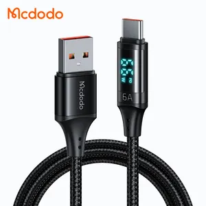 Nieuwe 6Amp Type C Nylon Gevlochten Metalen Kabel 66W High Power Cable Charger Scp Fcp Vooc Afc QC4.0 QC3.0 usb C Kabel 1 1.2M