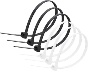 100pcs Fasten Cable Wire Zip Ties Self Locking Nylon Cable Tie White Black