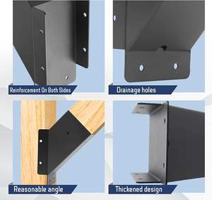 Cadre de support de pavillon en plein air avec angle renforcé de 45 degrés <span class=keywords><strong>et</strong></span> trous pour les connexions en <span class=keywords><strong>bois</strong></span> <span class=keywords><strong>et</strong></span> en <span class=keywords><strong>rotin</strong></span> - Product Image 3