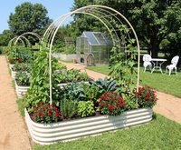 Jardinière surélevée galvanisée Boîte à fleurs en métal et acier rehaussée pour l'extérieur, pour légumes et fleurs à racines profondes Kit de grand lit surélevé