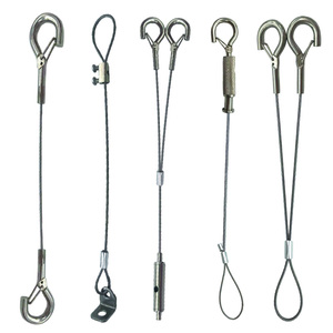 Suministro directo de fábrica Lámpara colgante personalizada Kit de cuerda de alambre Lámpara con gancho de cuerda de alambre de acero inoxidable y cuerda - Product Image 1