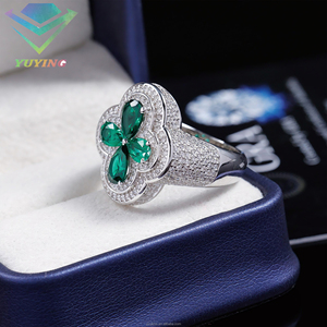 In Stock Fashion Design Cross <b>Ring</b> Pink Blue Green Diamond 18K Gold Plated 925 <b>Silver</b> Pear Cut Moissnanite Diamond <b>Ring</b> for <b>Men</b> - Product Image 6