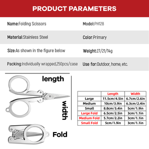 Folding Stainless Steel <b>Scissors</b> Mini Portable Pocket Shears For Home Office Craft DIY Cutting Tools - Product Image 3