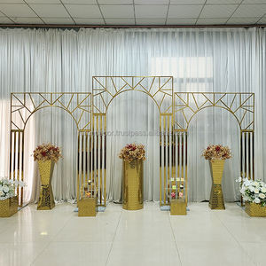 Arco de Boda de Acero Inoxidable Personalizado de Fábrica Furun, Duradero, Ecológico, Desmontable, Ancho Personalizable, Acabado Dorado, para Fiestas - Product Image 3