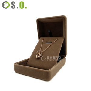 Brown Velvet Jewelry Box Set With Rounded Corners for <b>Rings</b> Earrings Necklaces Bracelets Gift Packaging Case With Custom Color - Product Image 1