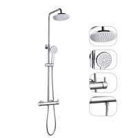 Robinet mitigeur eau chaude et froide Vaguel en acier inoxydable, ensemble colonne de douche moderne pour salle de bain