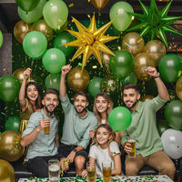 Kit d'arche de guirlande de ballons étoiles dorées vert foncé, ballons en latex avec confettis, décoration pour mariage, anniversaire, baby shower