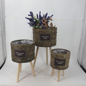 Panier de rangement de jacinthe en pieds naturels, vente en gros, taille personnalisée, tissage vietnamien avec poignée, vente en gros - Product Image 5