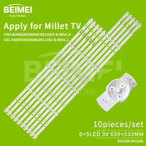 Tira de Retroiluminación LED para <span class=keywords><strong>TV</strong></span> <span class=keywords><strong>Xiaomi</strong></span> L65M7-<span class=keywords><strong>EA</strong></span> L65M9-EP L65R8-A CRH-BU65EA3030SMC05110CF-A/B-REV1.0 SSC-FA65F83030SMC051118J-A/B-REV1.1 - Product Image 2