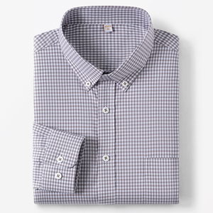 Nouvelle chemise à manches longues en tissu Oxford 100% coton lavé pour hommes - Chemise à carreaux décontractée - Tissu à carreaux en pur coton - Product Image 2