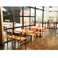 Chaise de Salle à Manger Rétro, Mobilier de Restaurant et Cafétéria, Chaise Rembourrée à Dossier en X, Banquette
