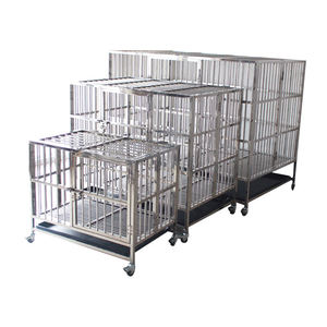 <span class=keywords><strong>Cage</strong></span> à chien pliable de luxe en acier inoxydable de grande taille avec base roulante, forme carrée durable pour une utilisation intérieure et extérieure en toutes saisons - Product Image 5
