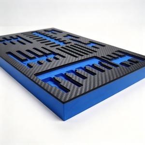 Boîte à outils avec doublure en mousse EVA, revêtement en fibre de carbone, usinage CNC, découpe personnalisée, découpe de précision durable, indéformable - Product Image 1