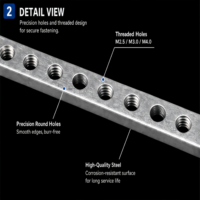Accessoires de châssis en profilé aluminium M2.5 42HP CPCI PXI VPX 2*6*M2.5 2*6*M3 : Rails horizontaux, inserts filetés, bandes filetées