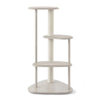 Arbre à chat en bois massif peu encombrant avec poteau à gratter en sisal naturel et bords arrondis pour chats d'intérieur – Vente en gros de meubles pour chats