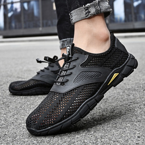 รองเท้าเดินเขาตาข่ายขนาดใหญ่สำหรับผู้ชาย, รองเท้าเดินเขาตาข่ายตาข่ายระบายอากาศแบบลำลองกลวงระบายอากาศกลางแจ้งผจญภัยในน้ำ - Product Image 5