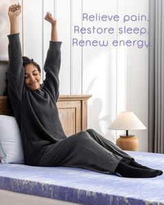 Cubrecolchón de Espuma Viscoelástica de Alta Calidad con Sensación de Nube, Cubrecolchón Ventilado de Alta Densidad para Alivio de Presión - Morado - Product Image 2