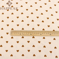 HAPPEAK Double gaze tissus froissés respirant coeur imprimé mousseline coton tissu pour bébé couverture