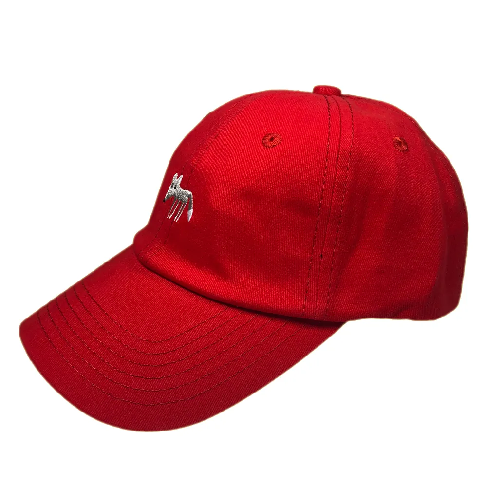 프리미엄 품질 유럽 여성 소프트 아빠 모자 맞춤형 6 패널 조절 가능한 야구 모자 여성용 로고 자수 빨간 모자