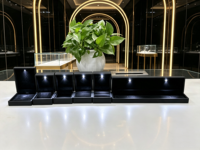 Boîte à bijoux LED noire en gros pour bagues, boucles d'oreilles, pendentifs, bracelets et ensembles de bijoux pour diamants