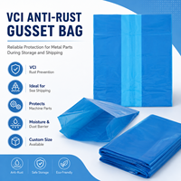 Sacs à soufflets antistatiques bleus en PE personnalisés avec VCI pour pièces de machines et emballage de fret maritime