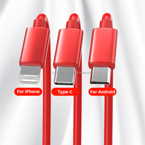 Nhà Sản Xuất Trực Tiếp 3 Trong 1 Có Thể Thu Vào <span class=keywords><strong>1M</strong></span> Xách Tay USB Sạc Nhanh Cáp Điện PVC Cho Android <span class=keywords><strong>IOS</strong></span> Với Biểu Tượng Tùy Chỉnh Cho Quà Tặng - Product Image 3