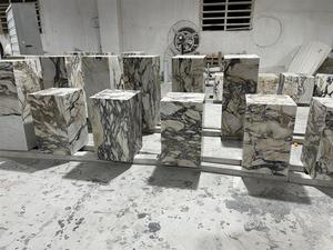 Support en <span class=keywords><strong>marbre</strong></span> de Carrare blanc moderne Présentoir en <span class=keywords><strong>cube</strong></span> Plinthe de table basse polie Plinthe Salle à manger Salon Salle de bain Pierre naturelle - Product Image 4