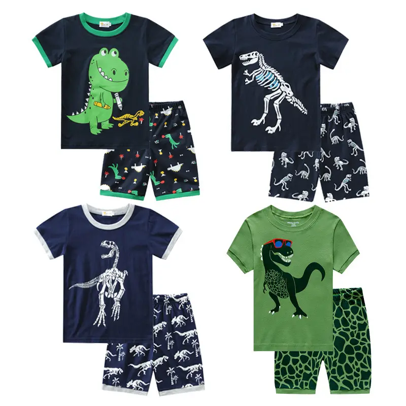 Jungen setzt neue Sommer kurz ärmel ige Kinder Kinder kleidung Cartoon Mickey Car Kinder Baumwolle Pyjamas Spiderman Kleidung