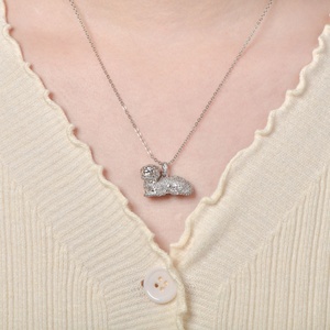 Collier Pendentif Zircon Unisexe en Cuivre Écologique Plaqué Or 14 carats, Fabrication Chinoise, Bijoux Porte-Bonheur, Vente en Gros - Product Image 5