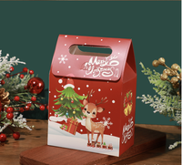 Sac en papier portable motif flocon de neige de Noël, petite boîte artisanale pour emballage de pâtisseries, bonbons, nougats et fournitures de fêtes