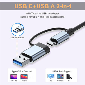 Tkt 5 trong 1 <span class=keywords><strong>USB</strong></span>-C Hợp kim nhôm HUB với sạc nhanh & truyền dữ liệu TF/SD cổng thẻ tương thích <span class=keywords><strong>Windows</strong></span>/Linux/Mac OS kho - Product Image 2