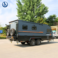Caravane tout-terrain Honlu, camping-car de luxe, caravane de voyage, caravane à coque rigide pour expéditions avec auvent et boîte de rangement