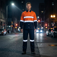 Veste et Chemise de Travail Haute Visibilité Réfléchissante de Sécurité Industrielle pour Hommes – Tenue de Chantier