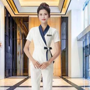 Soporte logotipo personalizado salón de belleza Tops Spa uniforme mujeres ropa médica uniformes traje - Product Image 2