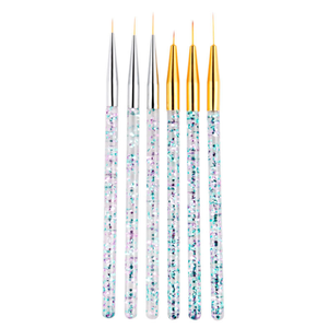 Ensemble de 3 pinceaux à manche pailleté de 5 mm pour nail art, pinceaux fins pour la peinture au gel UV, pour la conception de manucure - Product Image 4