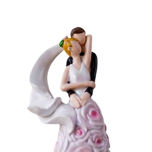 Figura Decorativa de Resina Romántica de Pareja al Estilo Europeo, Diseño Floral, Regalo de Boda, Adorno Artístico para el Hogar y Escritorio - Product Image 5