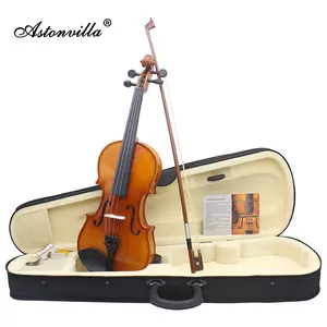 正品阿斯顿维拉AV-03天然明亮小提琴老虎图案实木小提琴批发