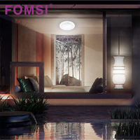 FOMSI 12W 24W Capteur de mouvement humain LED Plafonnier IP65 Applique murale extérieure Panneau de plafond rond Éclairage avec capteur PIR