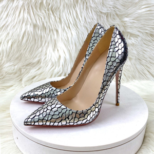 Dropshipping on Tacones <b>Closed</b> Point <b>Toe</b> Classy Silver High <b>Heels</b> for Elegant Women - Product Image 5