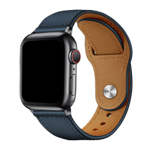 Apple Watch 시리즈 10 9 울트라 45mm 41mm 40mm 밴드를위한 세련된 우아한 정품 가죽 시계 밴드 - Product Image 5