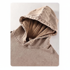 Sudadera con Capucha Extra Grande 100% Algodón 500gsm para Hombre, Estilo Vintage Lavado al Ácido, Prendas Básicas de Streetwear, Diseño Tejido Sólido con Forro Impermeable Personalizado - Product Image 1