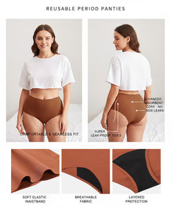 Ropa Interior Menstrual Sin Costuras Hygieia, Cintura Media, Sin Costuras Visibles, Bragas Menstruales de 4 Capas a Prueba de Fugas, Bragas Fisiológicas, <span class=keywords><strong>Culotte</strong></span> Mensuelle - Product Image 4