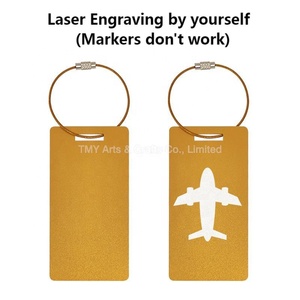 Hot bán trống kim loại nhôm vàng hành trình hành lý tag bán sỉ OEM Nhà cung cấp cho Laser khắc - Product Image 5