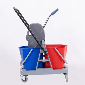 34L 2 kova sıkmalı paspas kovası temizleme araçları Wringer market arabası - Product Image 1