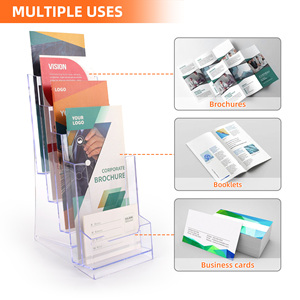 Tempat Brosur Lipat Tiga Akrilik dengan Rak Kartu Nama, Rak Pajangan Kartu, Dudukan Pamflet untuk Dinding dan Meja - Product Image 4